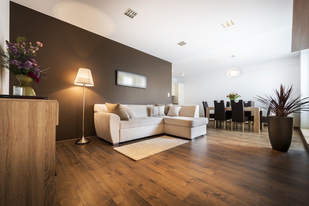 hardwood flooring in modern living room