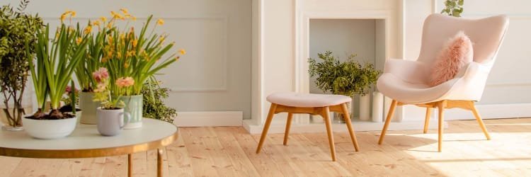 hardwood flooring in bright living room