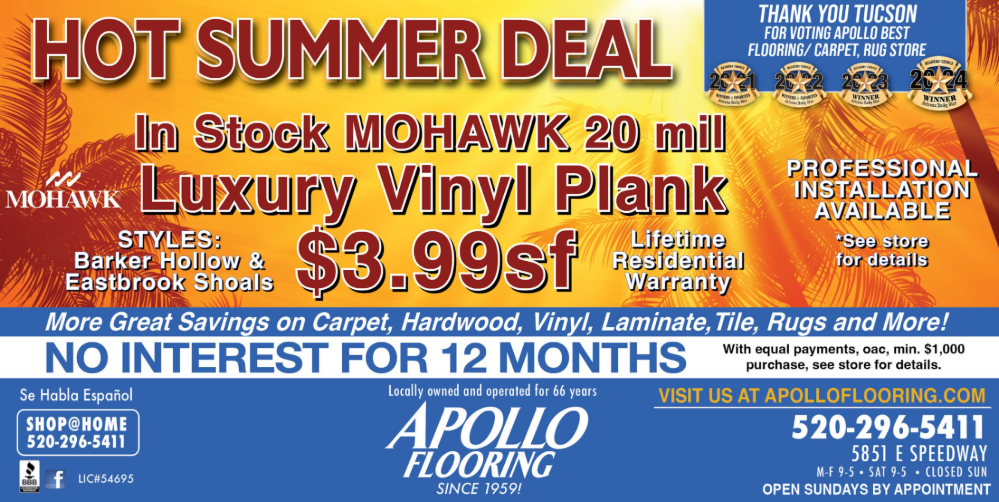 Summer Deal on Flooring, In Stock Mohawk LVP for $3.99 sf